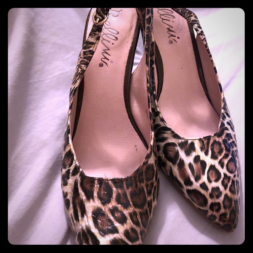 Animal print sling back shoes